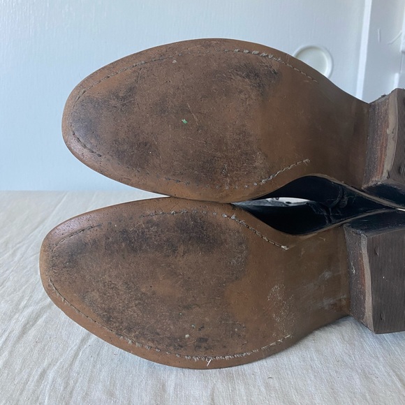 Worn in resoled 8.5 ankle boot zip heel leather stitching detail Madewell - Picture 7 of 12